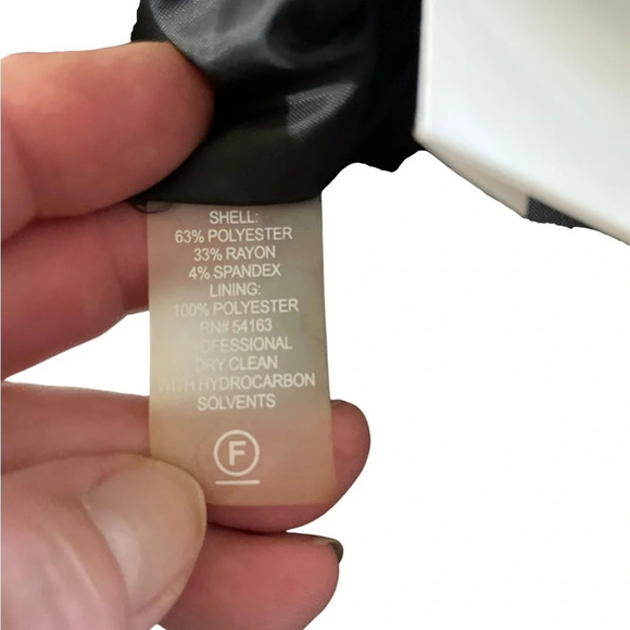 Calvin Klein Black with White Color Dress Size 10.  Belted with Front Buttons - Picture 9 of 12